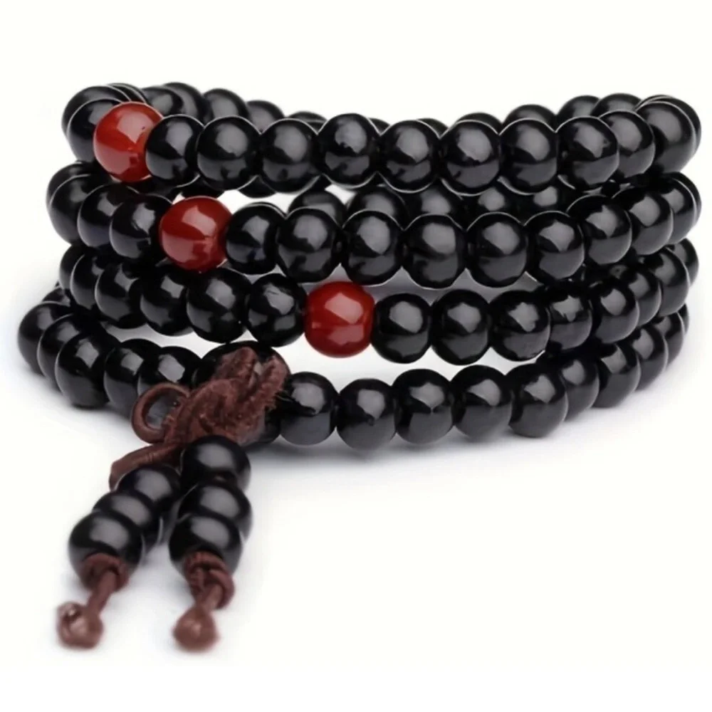 1 PC Unisex Exquisite 108 Wooden Beads Islamic Ramadan Eulogy Rosary - Picture 4 of 6